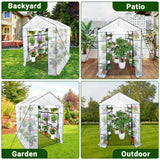 Garvee Serre à 3 niveaux avec 9 étagères, protection UV, étanche, en polyéthylène transparent, idéale pour le jardin et le balcon - Vert