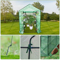 Serre mobile Garvee à 9 étagères, structure en acier, idéale pour le jardin, la terrasse et le balcon, 145 x 216 x 193 cm, transparente