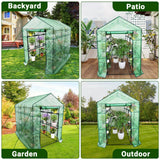 Serre mobile Garvee à 9 étagères, structure en acier, idéale pour le jardin, la terrasse et le balcon, 145 x 216 x 193 cm, transparente