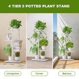 Garvee Support De Plantes Métallique 4 Niveaux Avec Revêtement Noir Mat, Robuste, Résistant À L'Eau Pour Jardin Et Salon - 