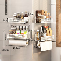 Ensemble de 4 pièces Garvee pour épices magnétiques, avec aimant puissant, pour la cuisine et le réfrigérateur, en acier inoxydable au carbone, avec porte-essuie-tout, noir.