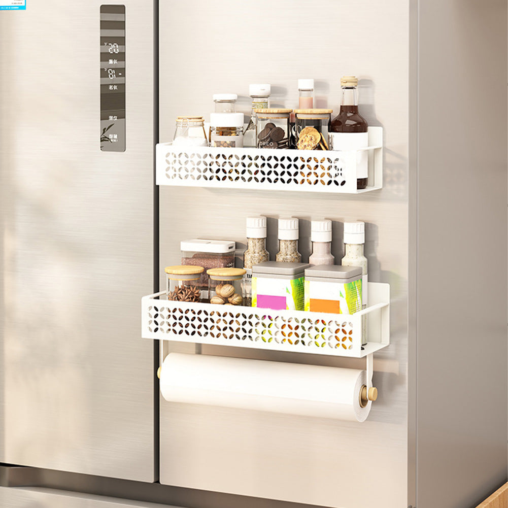 Ensemble de 4 pièces Garvee pour épices magnétiques, avec aimant puissant, pour la cuisine et le réfrigérateur, en acier inoxydable au carbone, avec porte-essuie-tout, noir.