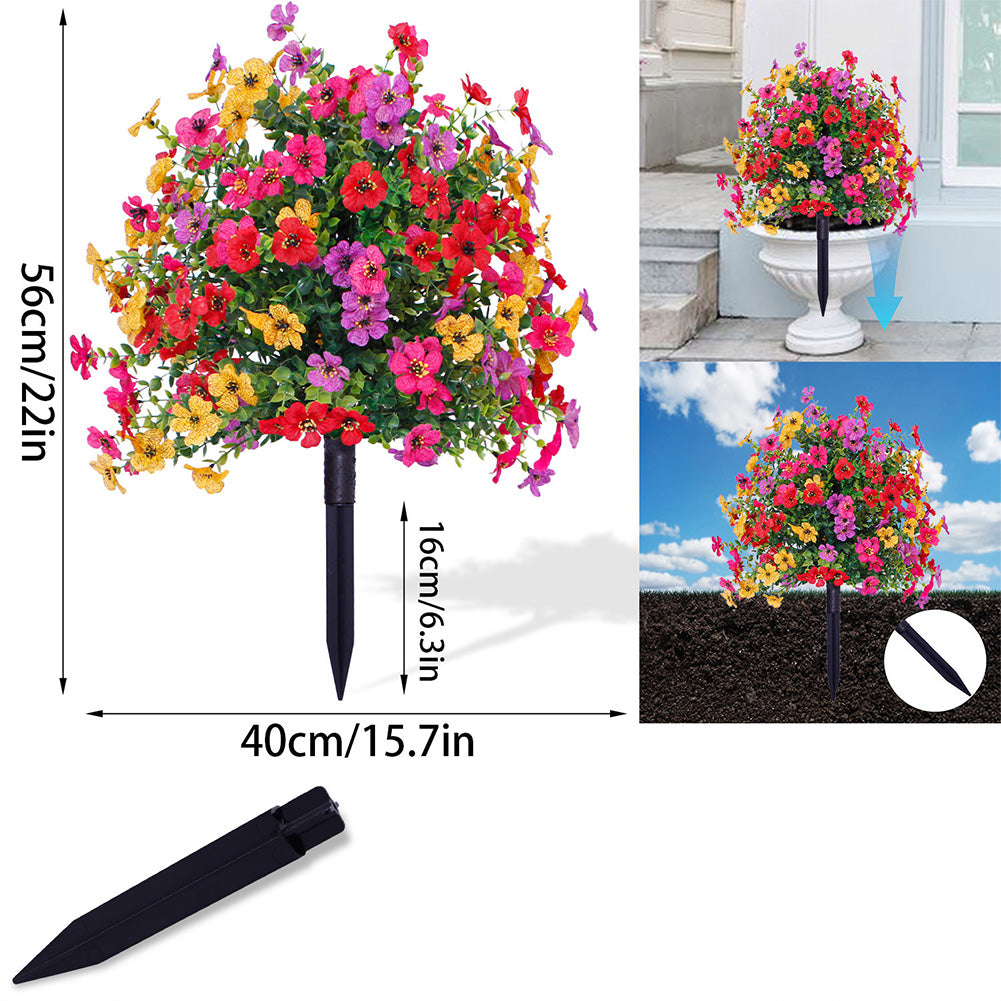 Arbustes artificiels Garvee, lot de 2, résistants aux UV avec piquet de fixation, pour jardin, terrasse, balcon, verts, réalistes