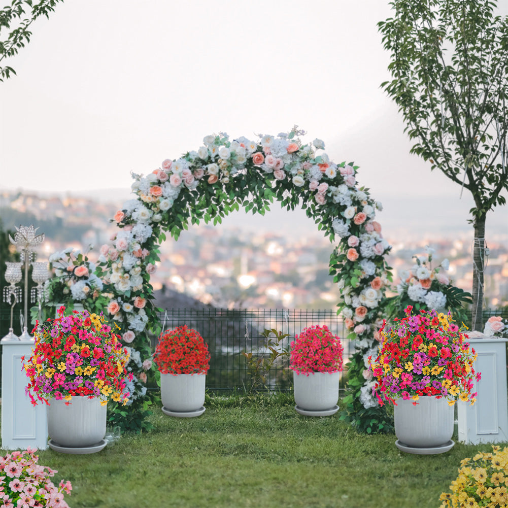 Garvee Boules de cyprès artificielles 40 cm jaunes, résistantes aux UV, plantes décoratives pour jardin, véranda, intérieur et extérieur