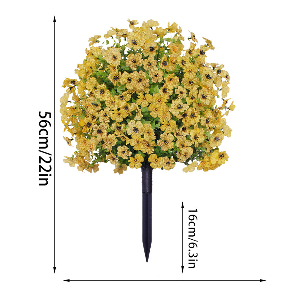 Garvee Boules de cyprès artificielles 40 cm jaunes, résistantes aux UV, plantes décoratives pour jardin, véranda, intérieur et extérieur