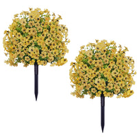Garvee Boules de cyprès artificielles 40 cm jaunes, résistantes aux UV, plantes décoratives pour jardin, véranda, intérieur et extérieur