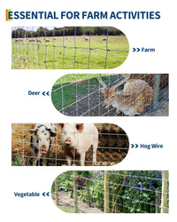 Garvee Grillage Métallique Simple Torsion Galvanisé 1,8 x 100 m, Clôture Robuste pour Ferme, Jardin et Enclos Agricole