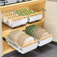 Tiroir extensible Garvee pour meuble de cuisine avec mécanisme de fermeture amortie, structure en métal, acier au carbone, pour la cuisine et la salle de bain, polyvalent, robuste et silencieux