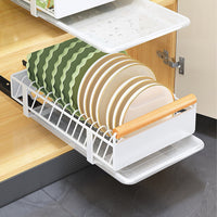 Garvee Insert de tiroir extensible pour armoire de cuisine, en métal avec mécanisme de fermeture amortie, pour la cuisine et la salle de bain, polyvalent, noir