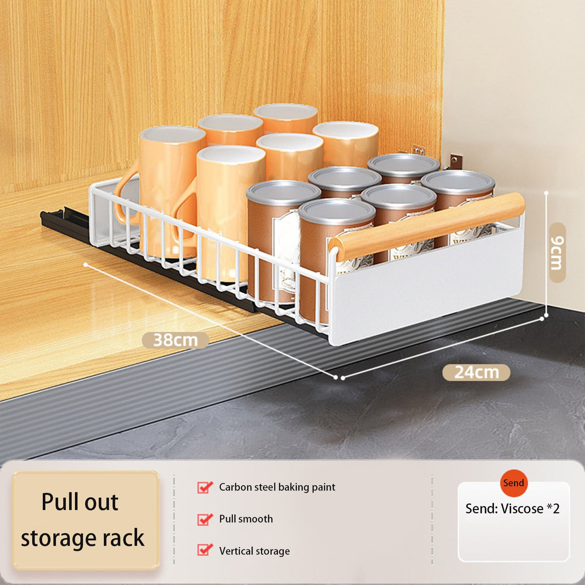 Garvee Insert de tiroir extensible pour armoire de cuisine, en métal avec mécanisme de fermeture amortie, pour la cuisine et la salle de bain, polyvalent, noir