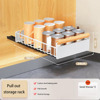 Garvee Insert de tiroir extensible pour armoire de cuisine, en métal avec mécanisme de fermeture amortie, pour la cuisine et la salle de bain, polyvalent, noir