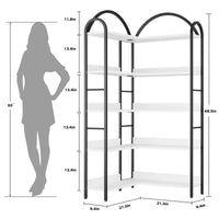 Garvee étagère d'angle style industriel en l, 5 niveaux, structure métallique, pour salon et chambre, 174 × 78 × 78 cm, noire