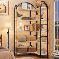 Garvee étagère d'angle style industriel en l, 5 niveaux, structure métallique, pour salon et chambre, 174 × 78 × 78 cm, noire