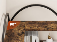 Étagère d'angle Garvee, structure métallique industrielle en forme de L arquée pour salon et chambre, 174 x 78 x 78 cm, noire