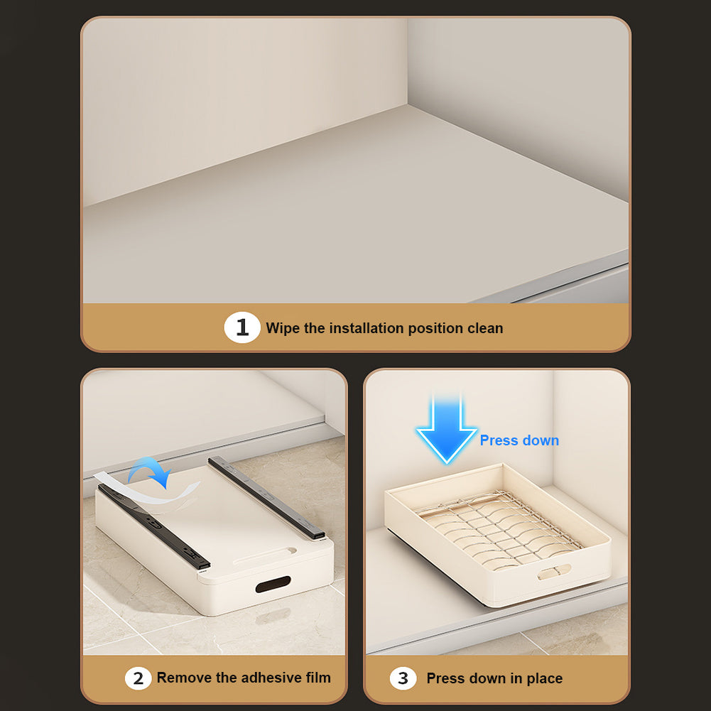 Garvee égouttoir à vaisselle télescopique pour tiroir, organisateur de vaisselle pour placard de cuisine et salle de bain, 24.5 × 39.7 × 7.5 cm, beige, multifonctionnel et peu encombrant