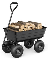 Chariot basculant Garvee en polypropylène, capacité de charge de 272 kg (600 lb), avec système de fixation rapide, pneus increvables de 25 cm (10 po), résistant aux intempéries, pour le jardinage - Capacité de charge de 272 kg (600 lb) | Noir