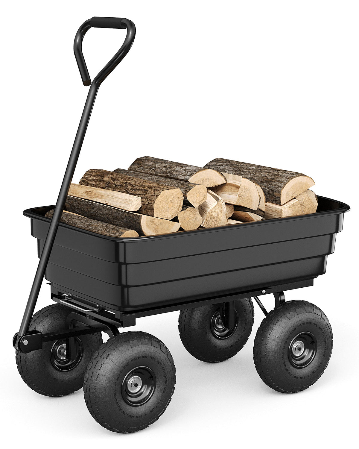 Chariot basculant Garvee en polypropylène, capacité de charge de 272 kg (600 lb), avec système de fixation rapide, pneus increvables de 25 cm (10 po), résistant aux intempéries, pour le jardinage