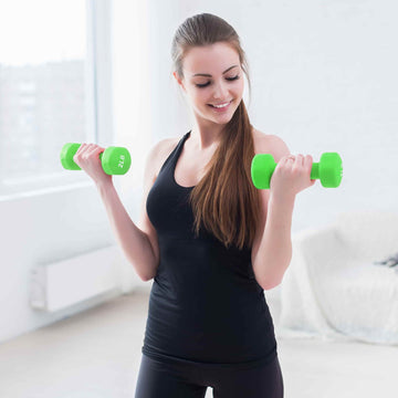Ensemble d'haltères Garvee, revêtement PVC, 0,5 à 1,5 kg, antidérapantes, hexagonales, noyau en fer, avec rangement, idéal pour les entraînements à domicile, multicolores