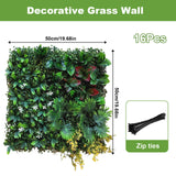 Panneaux muraux en gazon artificiel Garvee, lot de 12, 50 x 50 cm, feuilles 3D réalistes, matériau PE résistant aux intempéries, pour jardin, mariage, anniversaire, vert