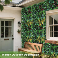 Panneaux muraux en gazon artificiel Garvee, lot de 12, 50 x 50 cm, feuilles 3D réalistes, matériau PE résistant aux intempéries, pour jardin, mariage, anniversaire, vert