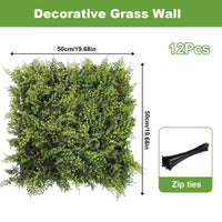 Panneaux de buis artificiel Garvee, lot de 16, 50 x 50 cm, verts, résistants aux UV, flexibles, en polyéthylène, pour intérieur et extérieur