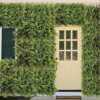 Garvee Lot de 12 panneaux artificiels en buis, 20 x 20 cm, résistants aux UV, flexibles, en polyéthylène, pour jardin et intérieur, vert