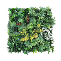 Garvee - Ensemble de 12 panneaux muraux en gazon artificiel 50 x 50 cm avec attaches autobloquantes, résistant aux UV et aux intempéries, en polyéthylène, motif feuillage tropical vert pour jardin et mariage.