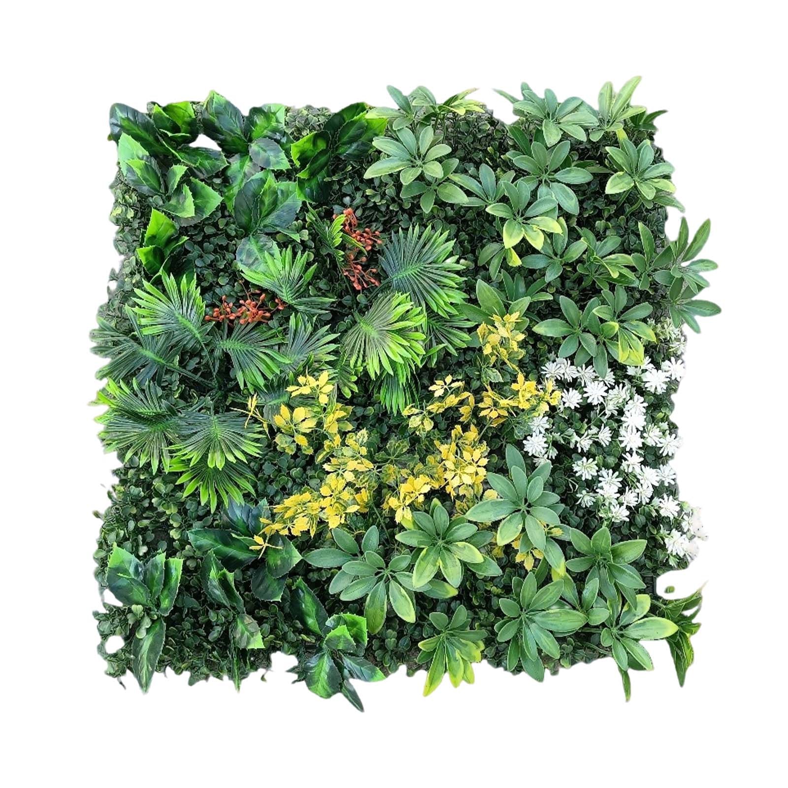 Ensemble de 6 panneaux muraux en gazon artificiel Garvee 50 x 50 cm - Résistant aux UV et aux intempéries, en polyéthylène (PE) pour jardin, mariage, usage intérieur et extérieur, vert