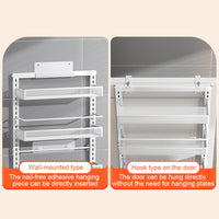 Organisateur de porte Garvee à 6 niveaux, en métal, réglable en hauteur, capacité de charge de 36 kg, pour la cuisine et le rangement, fixation murale ou sur porte, noir
