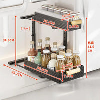 Ensemble de 2 organisateurs sous évier Garvee, en métal, extensibles à 2 niveaux, pour la cuisine et la salle de bain, noir.
