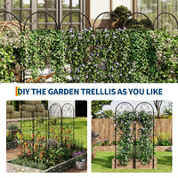Ensemble de 2 treillis de jardin Garvee en métal noir, résistant aux intempéries, 190 cm (H) x 55 cm (L), idéal pour les rosiers et les légumes au jardin et sur la terrasse.