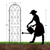 Ensemble de 2 treillis de jardin Garvee en métal noir, résistant aux intempéries, 190 cm (H) x 55 cm (L), idéal pour les rosiers et les légumes au jardin et sur la terrasse.