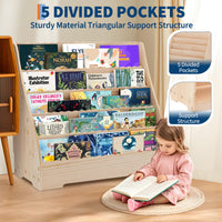 Garvee bibliothèque pour enfants, 5 niveaux, en bois avec protection anti-basculement, pour la salle de jeux et le salon, sans danger pour les enfants