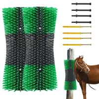 Brosse à gratter pour bétail Garvee - Poils robustes, fixation par vis pour étable et pâturage, conception flexible pour bovins, chèvres, chevaux et porcs - Élimination efficace des parasites
