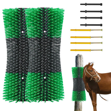 Brosse à gratter pour bétail Garvee - Poils robustes, fixation par vis pour étable et pâturage, conception flexible pour bovins, chèvres, chevaux et porcs - Élimination efficace des parasites