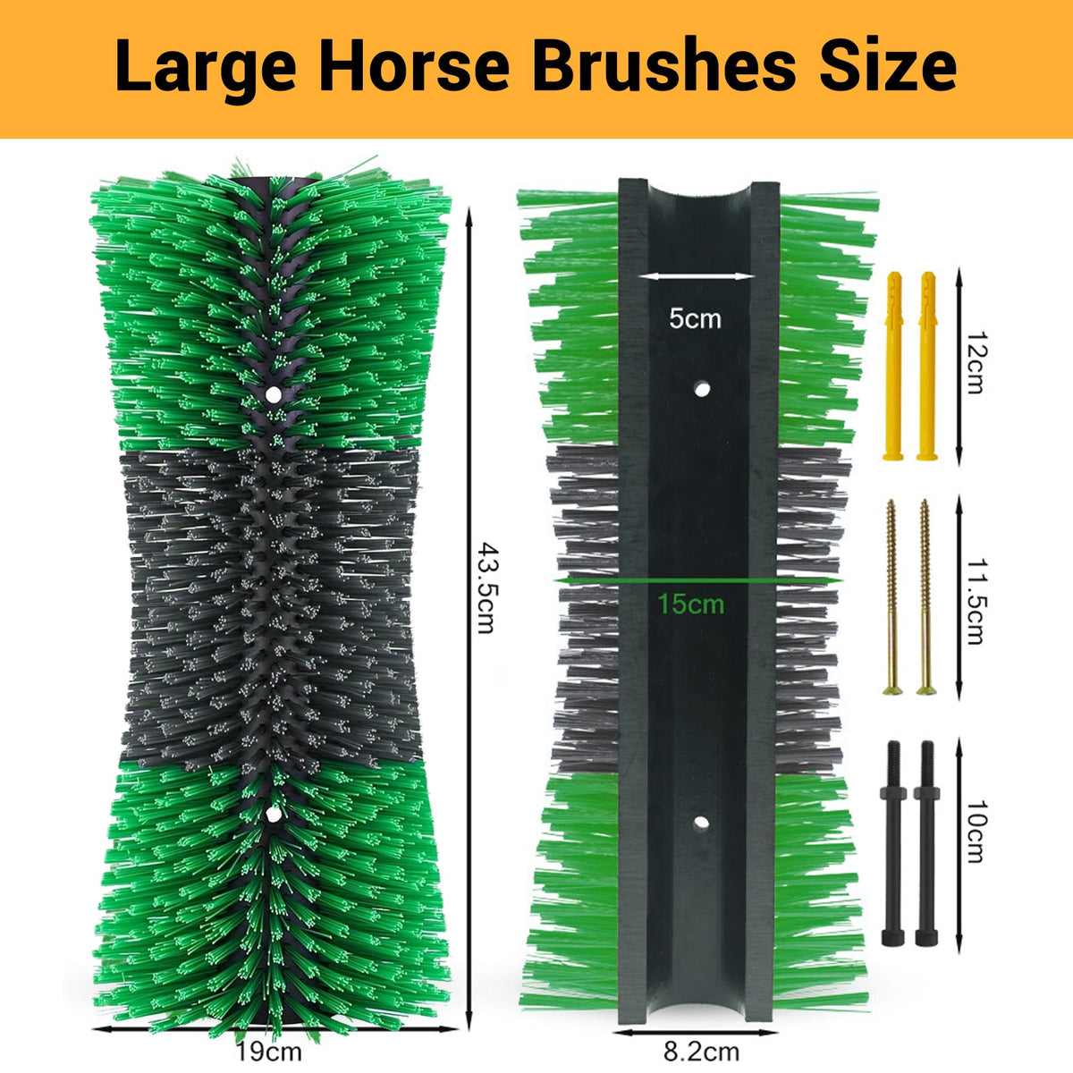 Brosse à gratter pour bétail Garvee - Poils robustes, fixation par vis pour étable et pâturage, conception flexible pour bovins, chèvres, chevaux et porcs - Élimination efficace des parasites