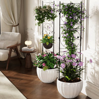 Ensemble de 2 treillis de jardin Garvee en fer forgé noir robuste et résistant aux intempéries pour rosiers, légumes et terrasse. Dimensions : 182 cm (H) x 52 cm (L).