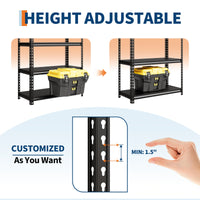 Garvee Étagère robuste à 5 niveaux avec tablettes en acier réglables pour garage et entrepôt, hauteur 183 cm, revêtement en poudre antirouille