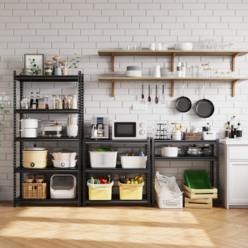 Garvee Étagère robuste à 5 niveaux avec tablettes en acier réglables pour garage et entrepôt, hauteur 183 cm, revêtement en poudre antirouille