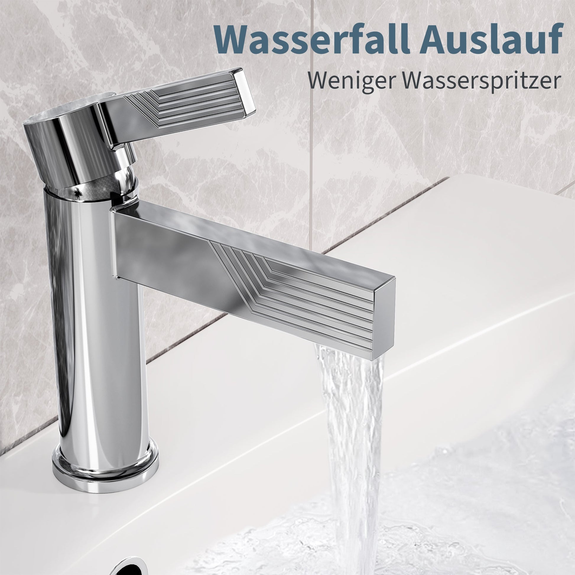 Mitigeur de lavabo chromé Garvee – Mitigeur de salle de bain monocommande, hauteur du bec : 10,8 cm, acier inoxydable, monocommande, design moderne et installation facile