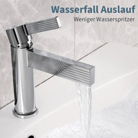 Mitigeur de lavabo chromé Garvee – Mitigeur de salle de bain monocommande, hauteur du bec : 10,8 cm, acier inoxydable, monocommande, design moderne et installation facile