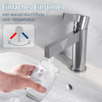 Mitigeur de lavabo chromé Garvee – Mitigeur de salle de bain monocommande, hauteur du bec : 10,8 cm, acier inoxydable, monocommande, design moderne et installation facile
