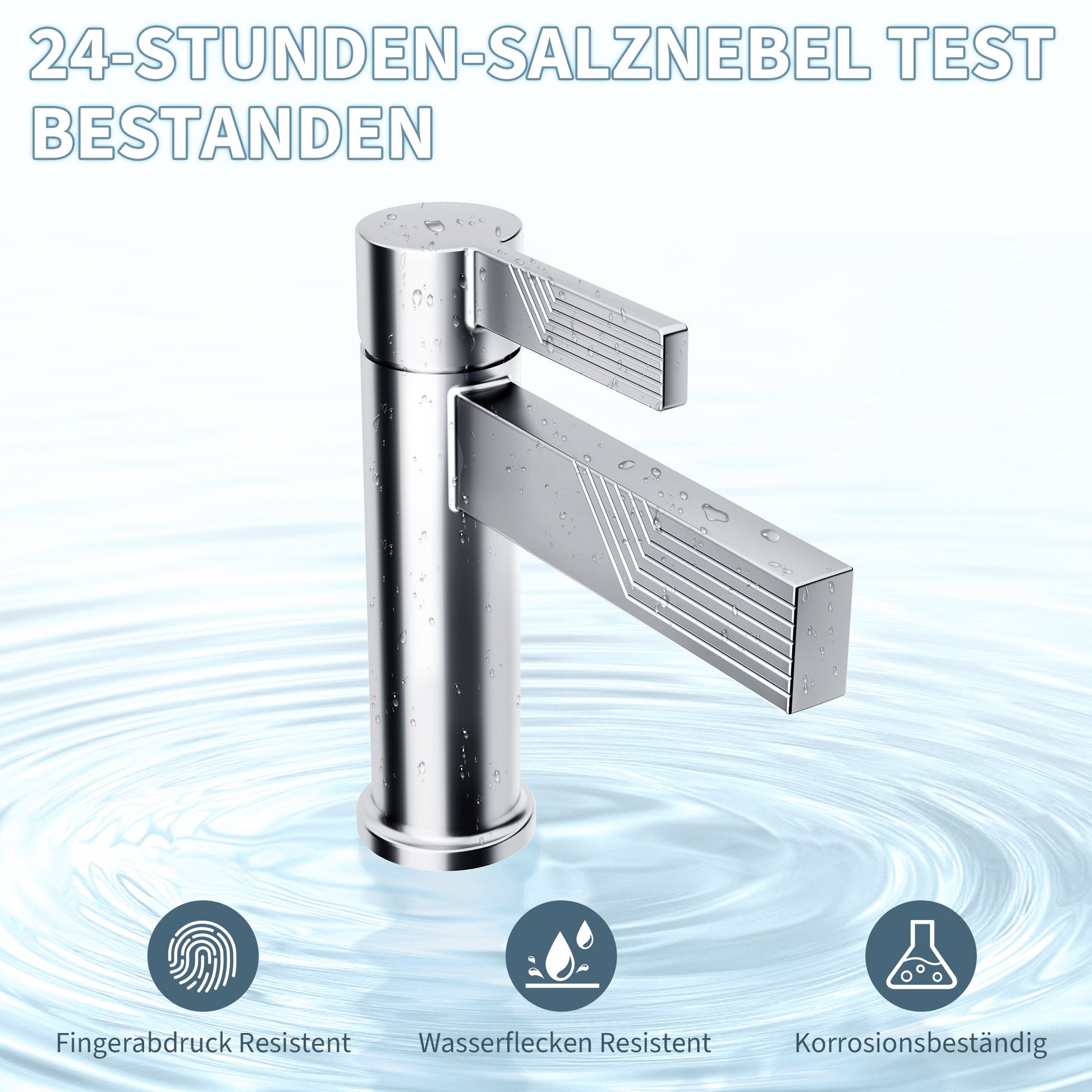 Mitigeur de lavabo chromé Garvee – Mitigeur de salle de bain monocommande, hauteur du bec : 10,8 cm, acier inoxydable, monocommande, design moderne et installation facile