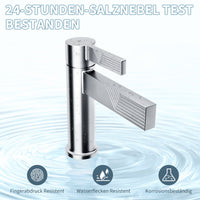 Mitigeur de lavabo chromé Garvee – Mitigeur de salle de bain monocommande, hauteur du bec : 10,8 cm, acier inoxydable, monocommande, design moderne et installation facile
