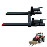 Garvee Fourches à Palettes 109 cm, Capacité 907 kg, Acier Robuste avec Barre de Stabilisation Réglable, Attache Rapide pour Tracteur et Skid-Steer - noir