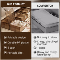 Garvee Boîtes de rangement sous lit en plastique transparent avec roulettes, pliables, grand espace de rangement pour chambres et petits espaces