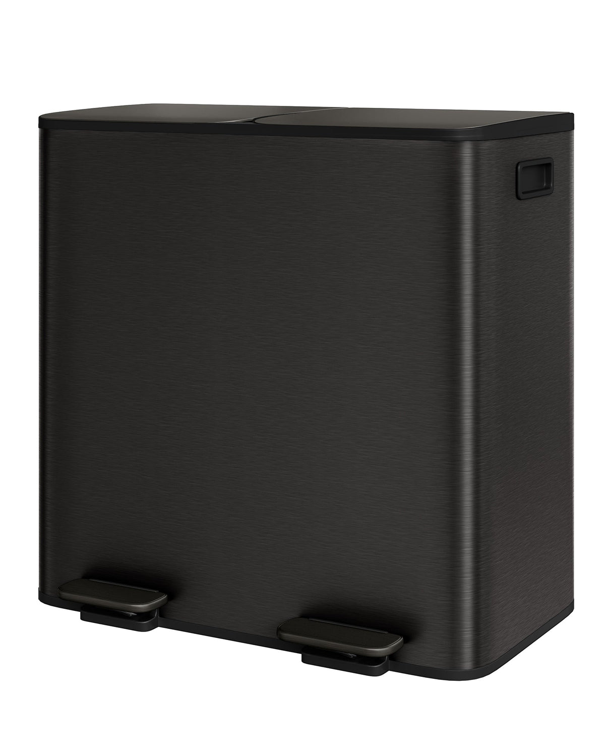 Garvee Poubelle double 2 x 40,1 L en acier inoxydable avec couvercle pour îlots de cuisine, finition noire mate, compacte et silencieuse