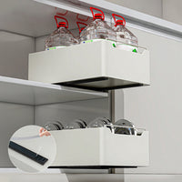 Tiroir de cuisine extensible Garvee, organisateur de cuisine extensible, sans perçage, blanc, 25 cm L x 43 cm P x 14 cm H