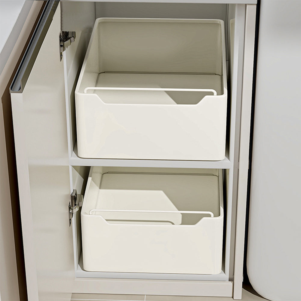 Tiroir de cuisine extensible Garvee, organisateur de cuisine extensible, sans perçage, blanc, 25 cm L x 43 cm P x 14 cm H