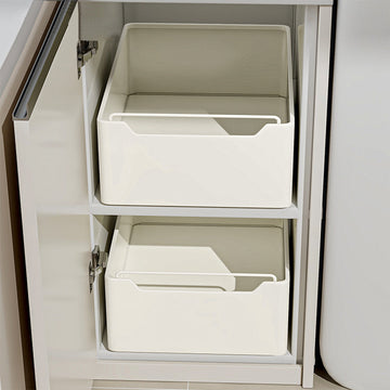 Tiroir de cuisine extensible Garvee, organisateur de cuisine extensible, sans perçage, blanc, 25 cm L x 43 cm P x 14 cm H